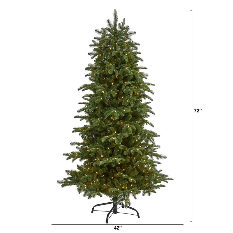 6ft. Fir Artificial Christmas Tree with 450 Clear Lights and 1598 Branches - Classic Full Holiday X-Mas Tree