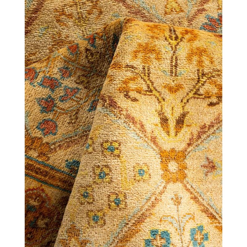 Overton Hand Knotted Wool Vintage Inspired Traditional Ottoman Ivory Area Rug - 3' 2" x 5' 3"