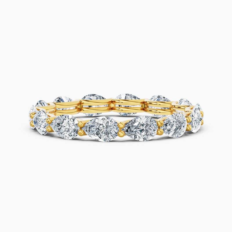 Auriya 14k Gold Pear East-West Lab Grown Diamond Eternity Band 1.70 - 6.75 ct. tw. (F-G, VS) - 2.10 ct. wt. - 5 - Yellow