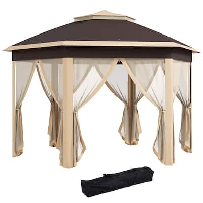 13' x 13' Pop Up Gazebo, Hexagonal Canopy Shelter