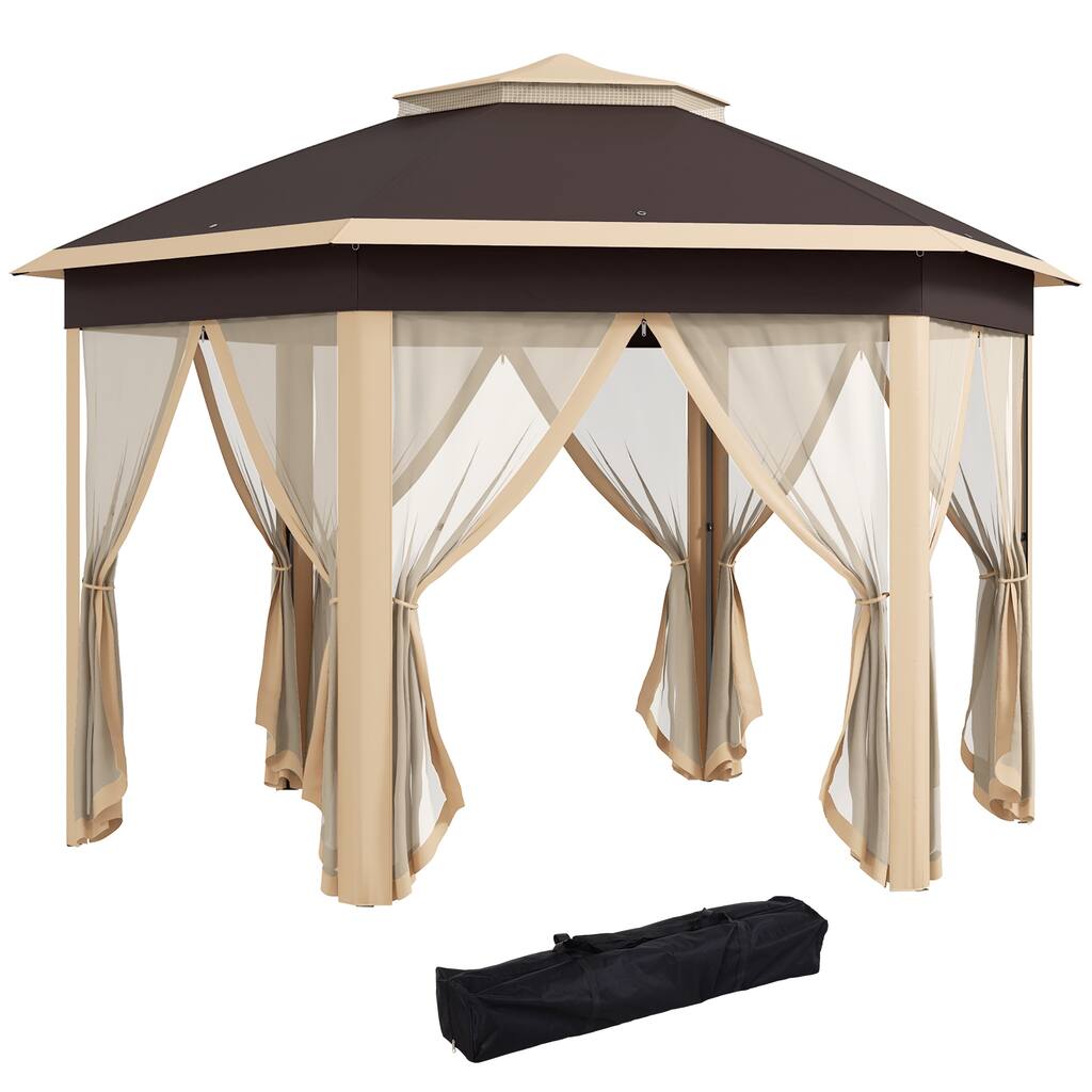 Pop Up Gazebo, Hexagonal Canopy Shelter