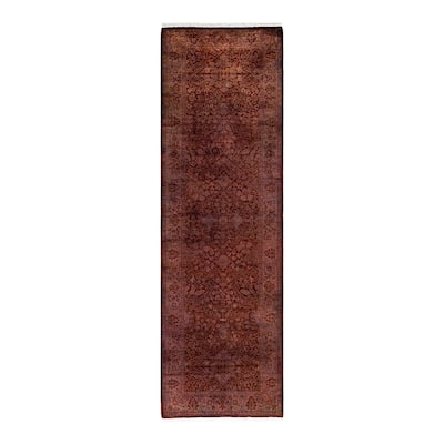 Overton Hand Knotted Wool Vintage Inspired Modern Contemporary Overdyed Red Area Rug - 2' 6" x 8' 6"