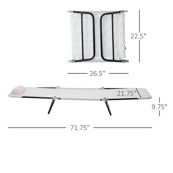 Outsunny Adjustable-Level Chaise Sun Lounge Chair for the Beach, Patio, or Deck w/ Folding Design & Sturdy Frame, Blue
