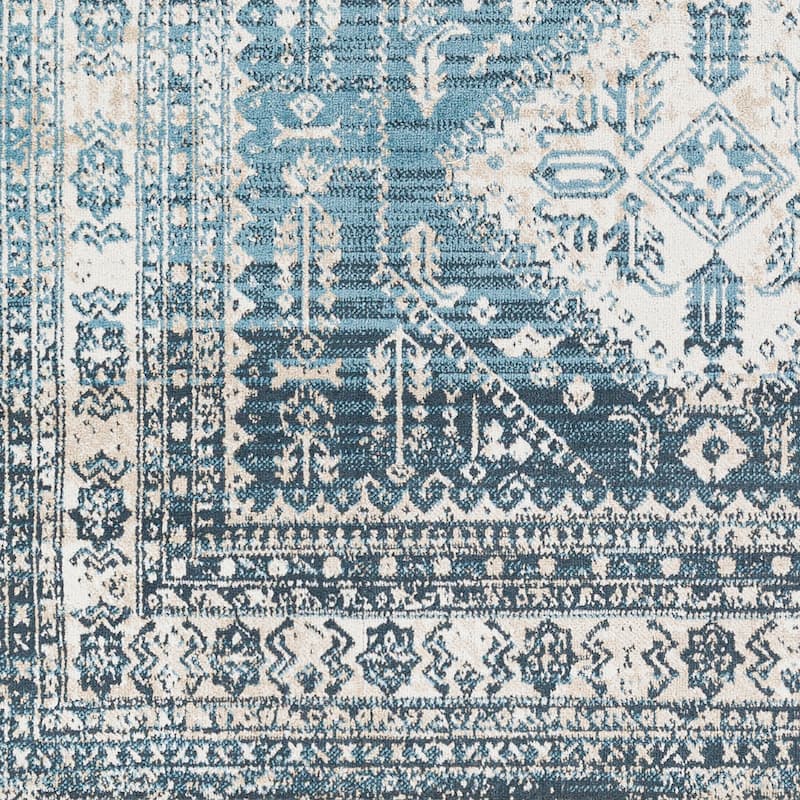 Livabliss Ambridge Machine Washable Traditional Diamond Area Rug