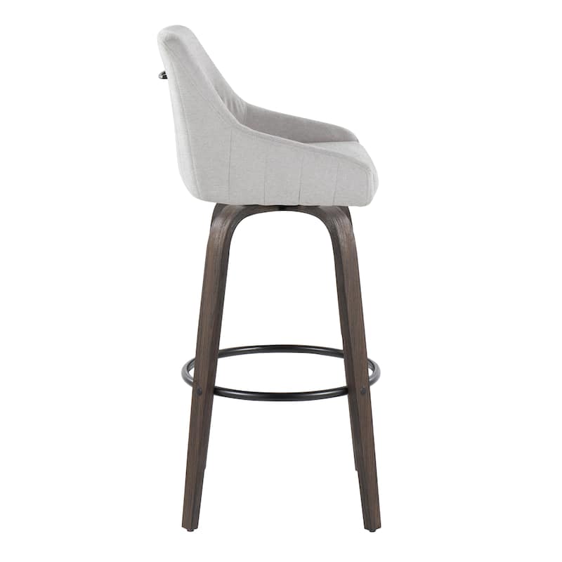 The Gray Barn Hadley 30" Fixed-Height Bar Stool with Bent Wood Legs & Round Footrest (Set of 2)
