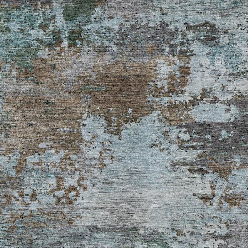 HomeRoots Abstract Transitional Rectangle Outdoor Rug - 8' X 10'