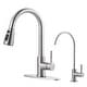 preview thumbnail 19 of 27, WOWOW Single Handle Pull Down Kitchen Faucet with Water Filter Faucet Brushed Nickel