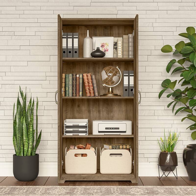 Cabot Tall Storage Cabinet with Doors by Bush Furniture