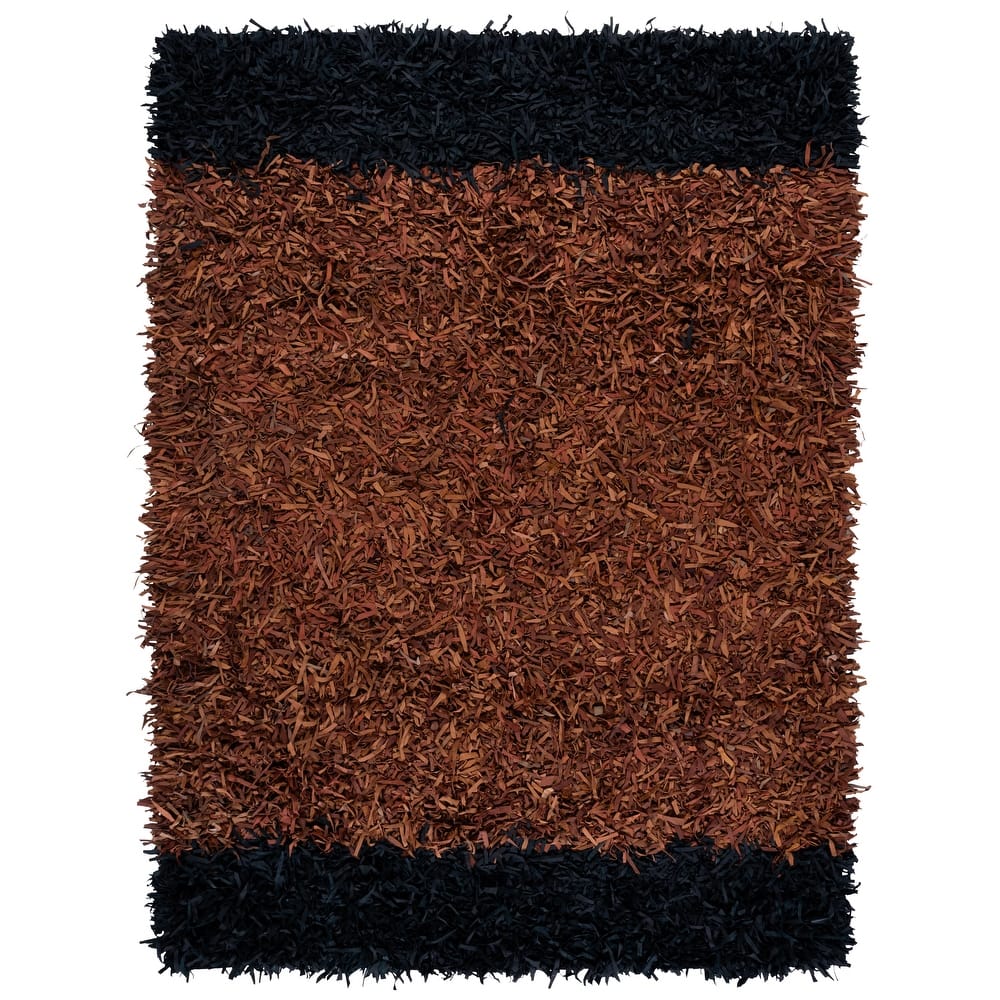 SAFAVIEH Handmade Leather Shag Palmyre Decorative Rug