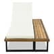 preview thumbnail 10 of 18, Outdoor Chaise Lounge Chair with 5-Position Adjustable Backrest and Wood Side Table 1-Piece - Acacia Wood,Beige