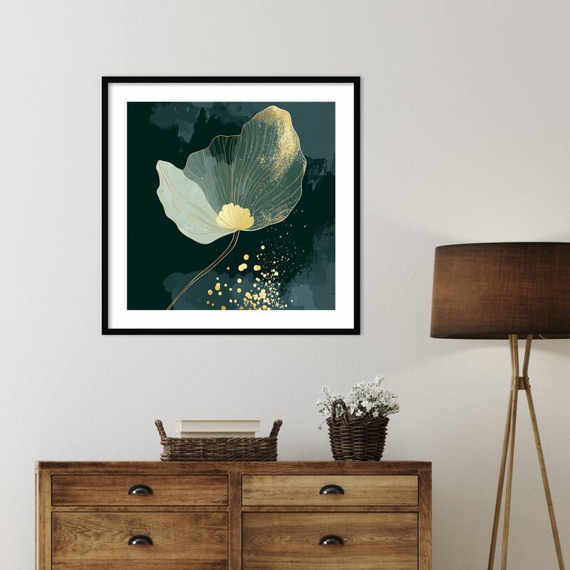 Petals of Jewel and Gold by Tradelink inhouse artist Wood Framed Wall Art Print