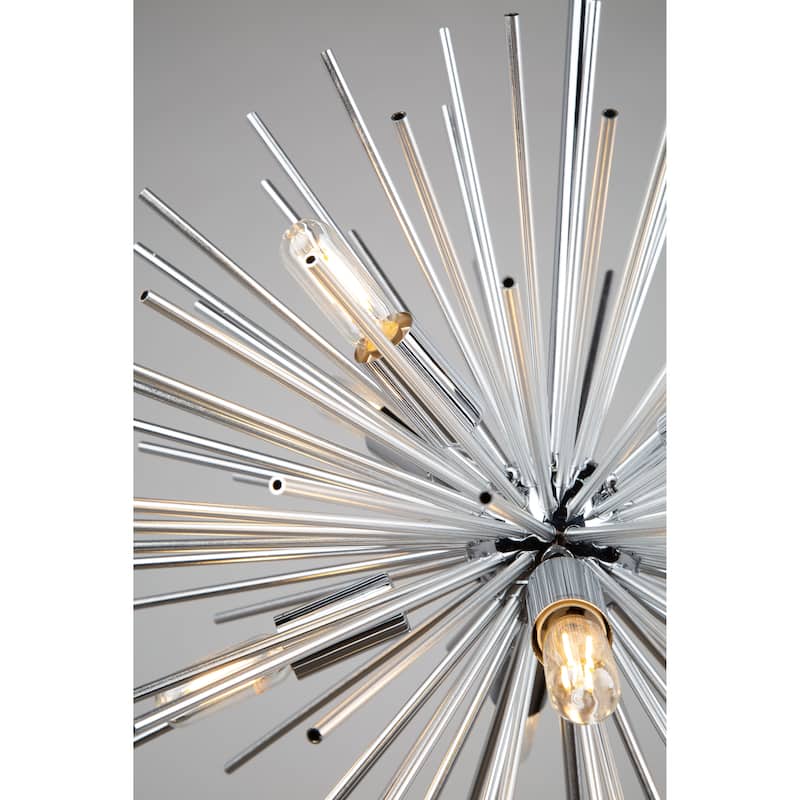 Sunburst 8 Light Chandelier (Chrome)