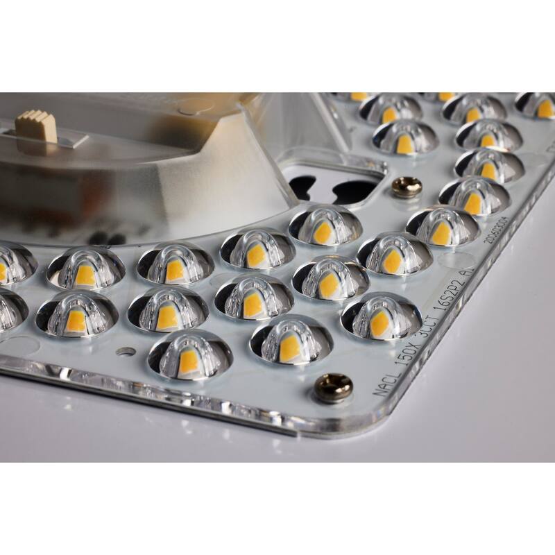15 inch CCT Selectable Fabric Drum LED Decor Flush Mount Fixture Beige Fabric Shade Acrylic Diffuser - Beige Fabric