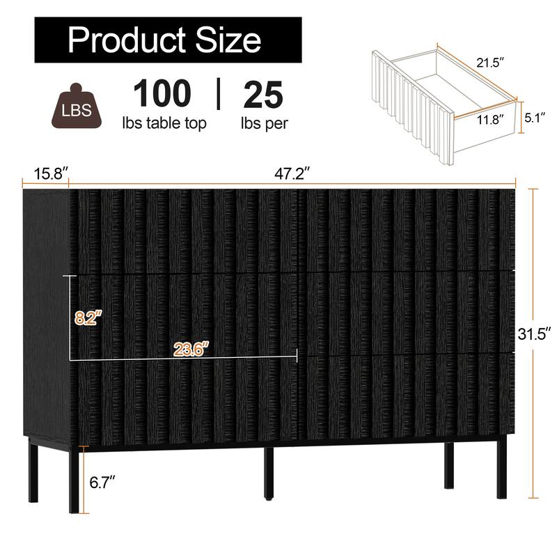 6 Drawers Chest Of Dresser Storage Tower Cabinet Bedroom Organizer
