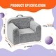 preview thumbnail 8 of 8, Grey Fleece Sponge Kids Sofa Chair with Strong Support and Zippers - 25” L x 18.11” W x 20.47” H