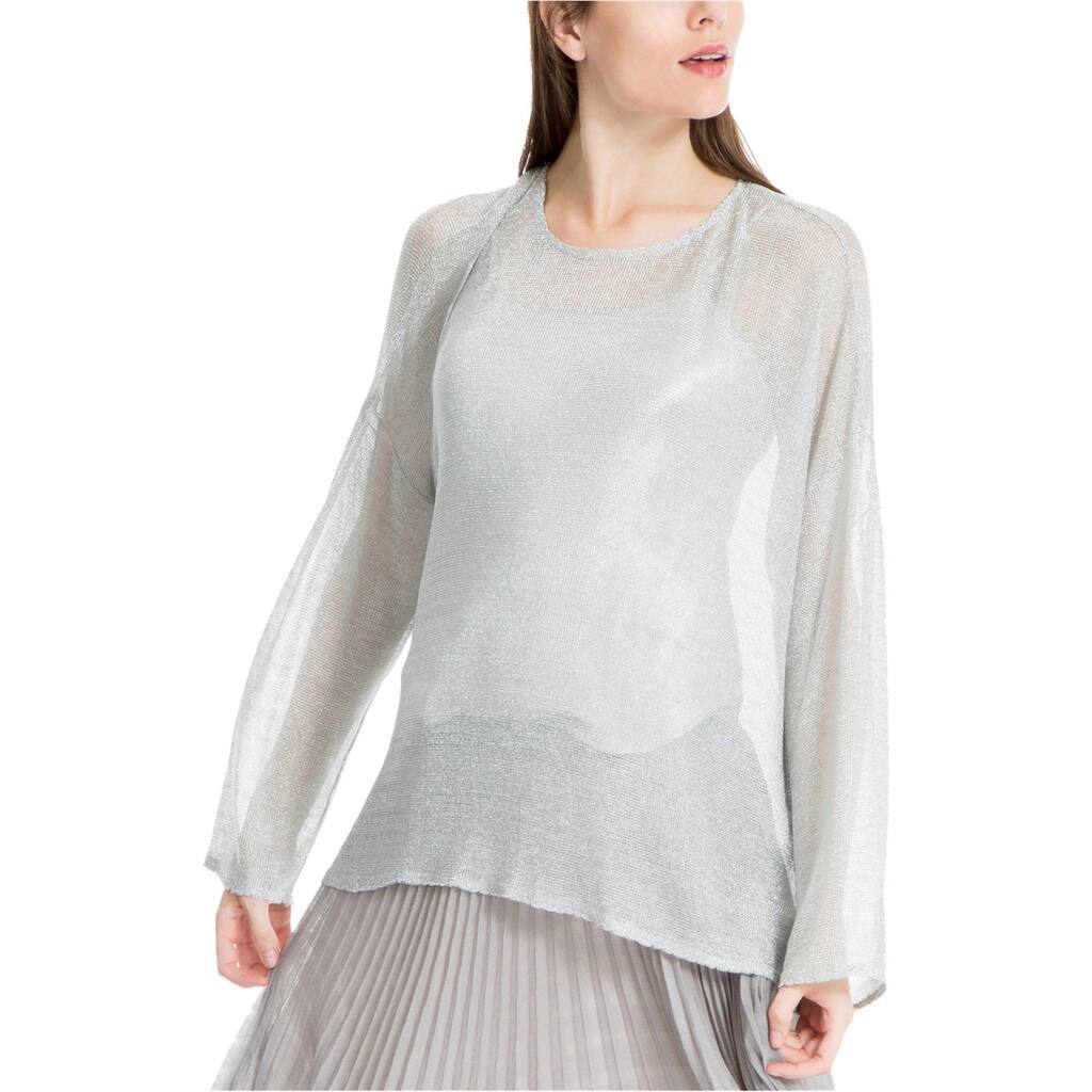 Max Studio London Womens Metallic Knit Blouse