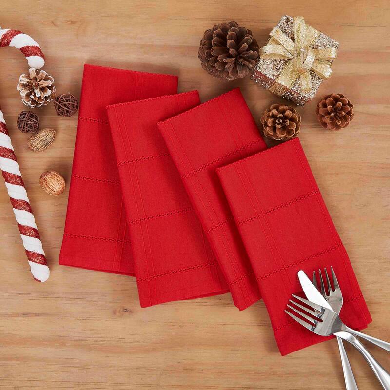 Izod Chadwick Red 4-Pack Napkin Set - Napkin S/4