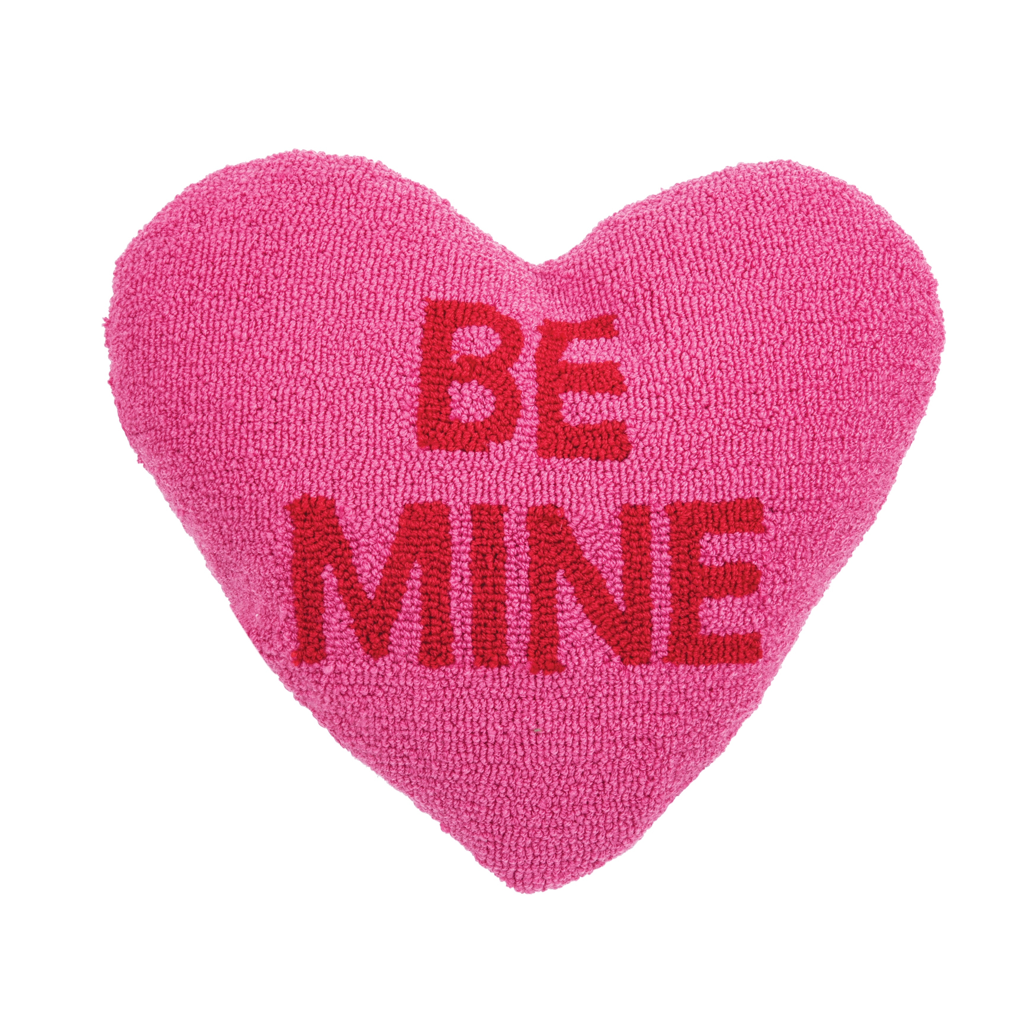 Be Mine Heart Shaped Hooked Throw Pillow