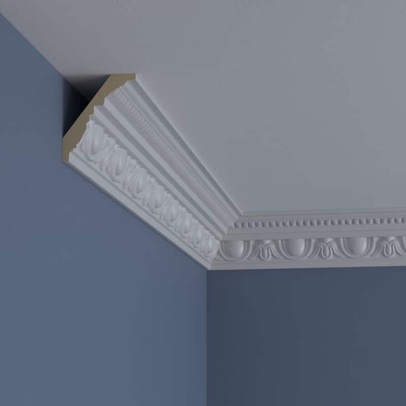 Traditional Egg & Dart with Beads Crown Moulding - 3 1/4"H x 2 3/4"P x 4 3/8"F x 94 1/2"L