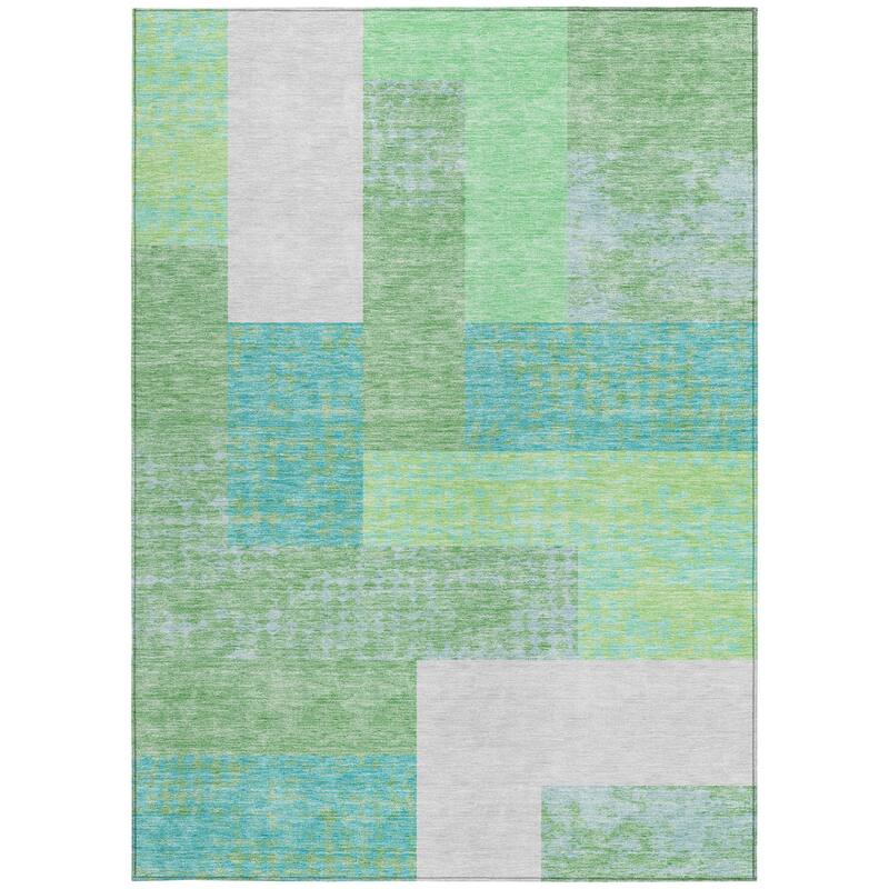 HomeRoots Geometric Transitional Rectangle Outdoor Rug