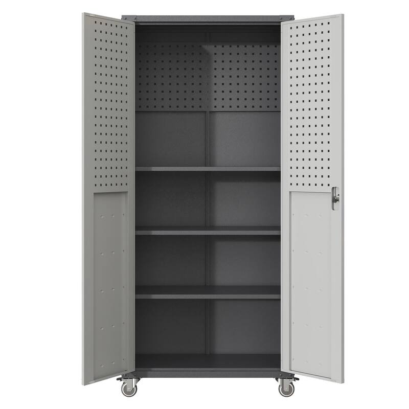 71" Metal Garage Storage Cabinet with Wheels