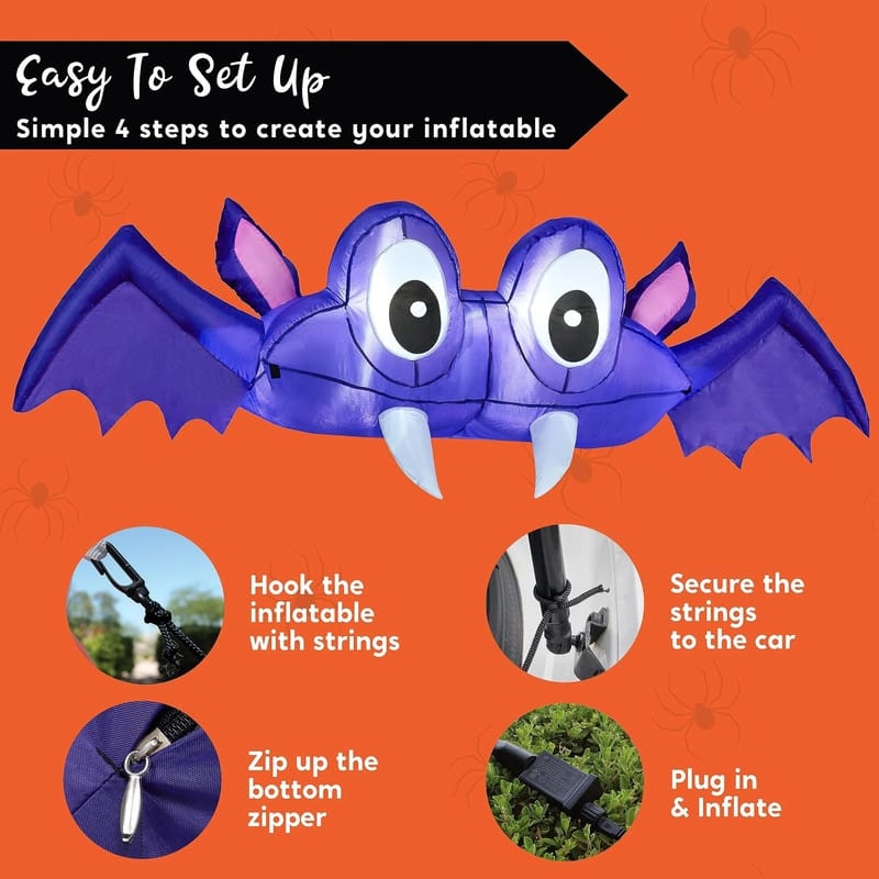 Halloween Inflatable Bat Car Trunk Decor