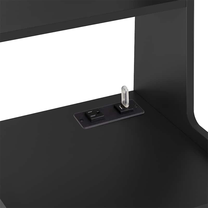 Nightstand with Charging Station,Smart Nightstand with Night Light