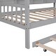 preview thumbnail 12 of 36, Wooden Twin Size House Bed with Trundle and Shelf for Kids