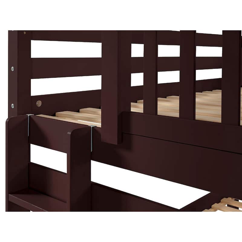 Taylor & Olive Trillium Twin over Twin Stairway Bunk Bed, 2 Drawers