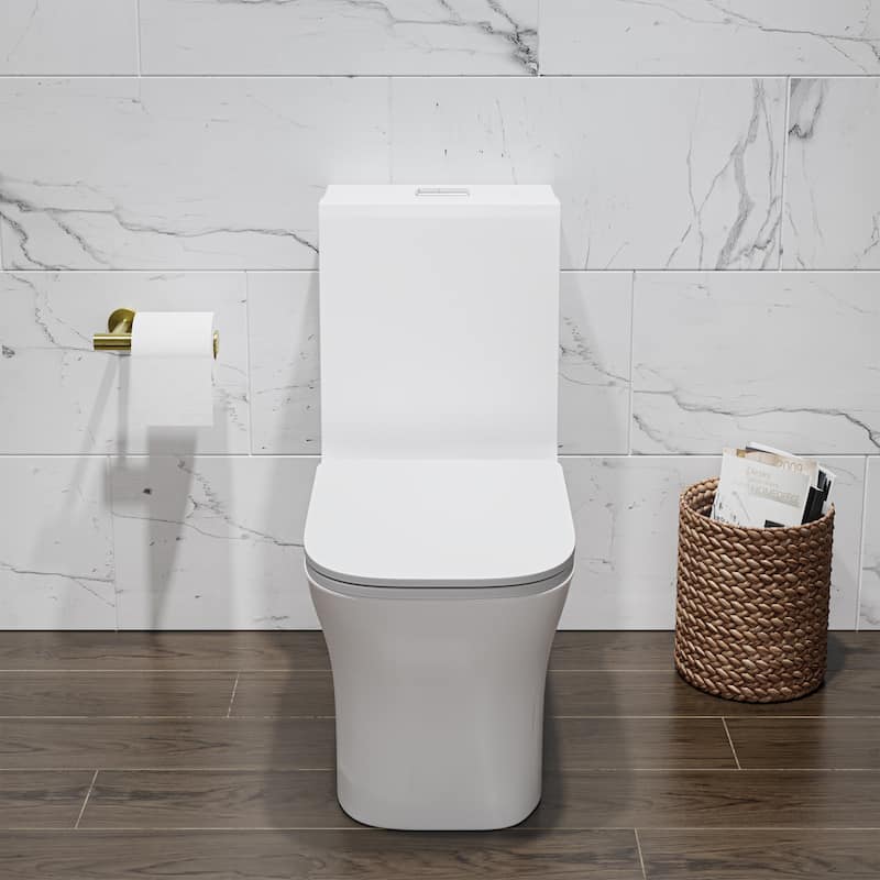 Bastille One Piece Square Toilet Dual Flush 1.1/1.6 Gpf In Matte White - 26.06" x 13.98" 29.21"