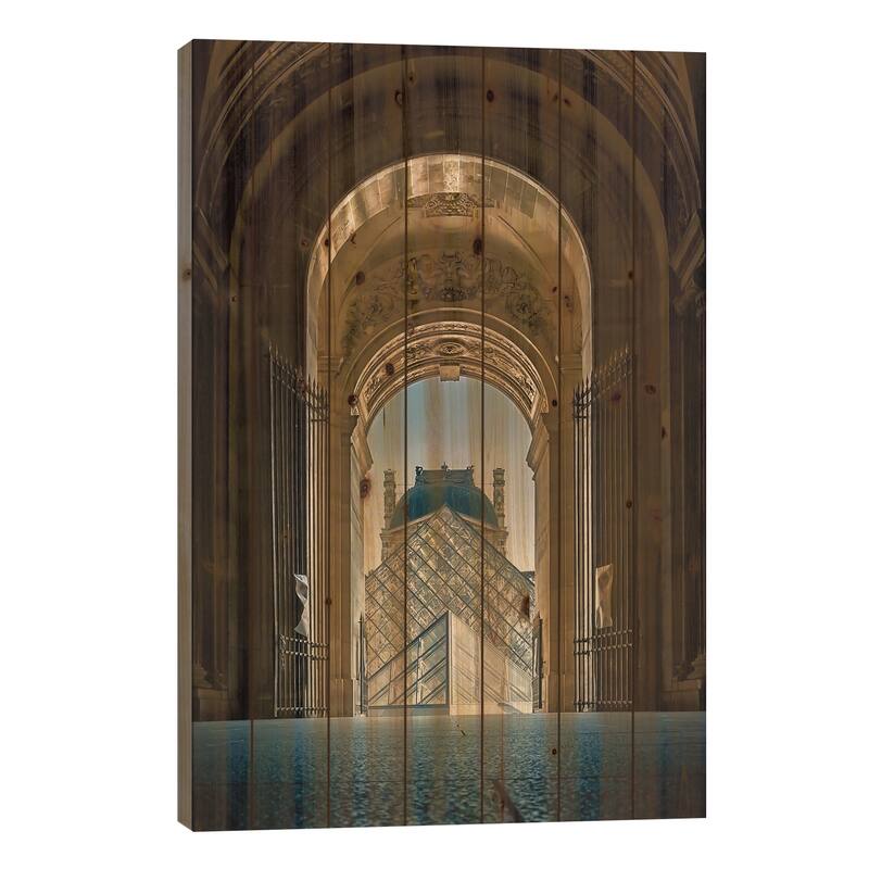 Louvre Museum, Paris II Print On Wood by Jérôme Labouyrie - Multi-Color - 26x18x1.5