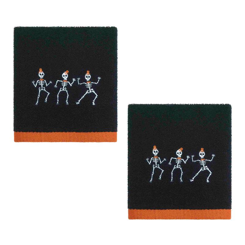 Avanti Skeletons Halloween 2-Pack Hand Towels