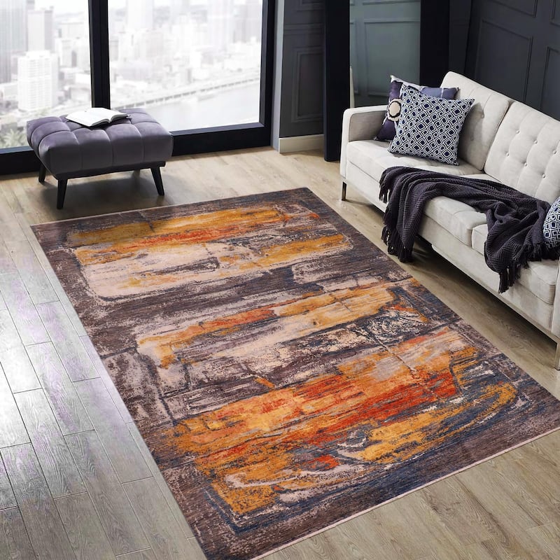 Modern Ziegler Vaughn Blue Rust Wool&Silk Rug - 8'11'' x 12'0''
