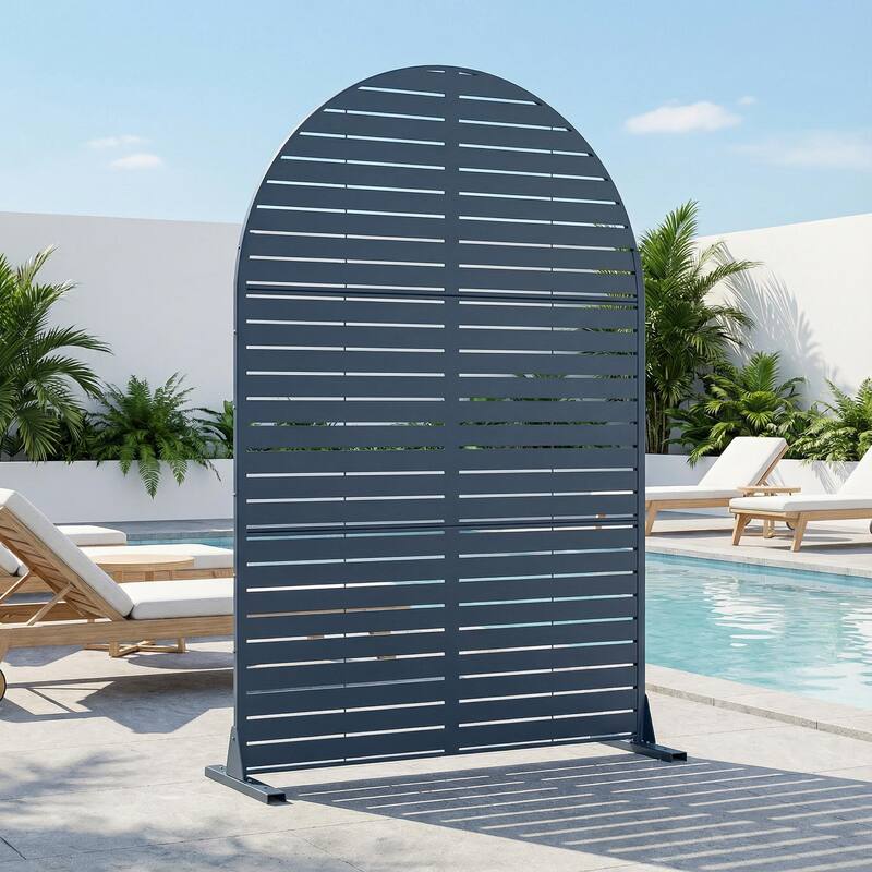 Dovelina 6ft.Outdoor Freestanding Metal Privacy Screen Decorative Garden Fence - 72"x47"