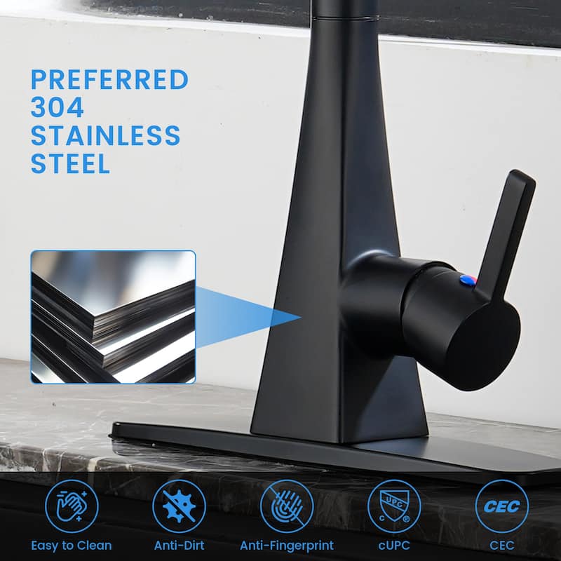 Smart Touchless Dual Sensor Pull Down Kitchen Faucet with Spout Swivel and 3 Function Sprayer