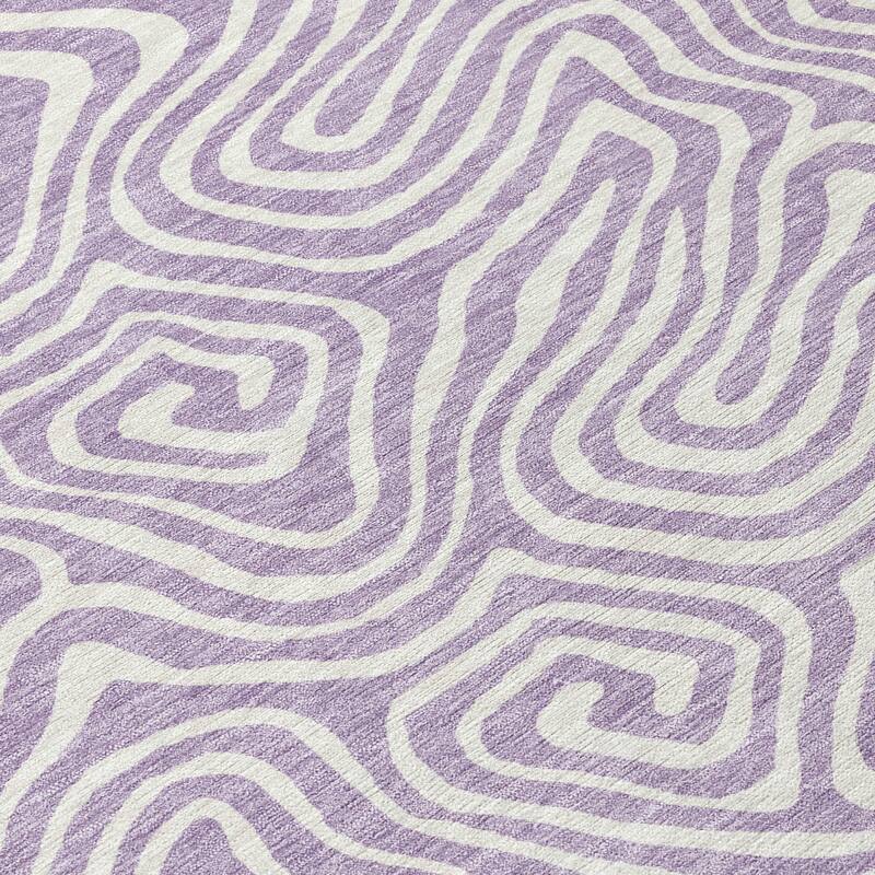 Machine Washable Indoor/ Outdoor Modern Trance Chantille Rug