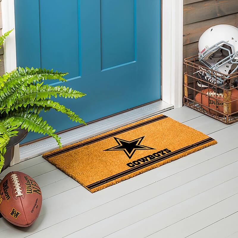 Dallas Cowboys Monochrome Indoor/Outdoor Coir Door Mat - 28" x 16"
