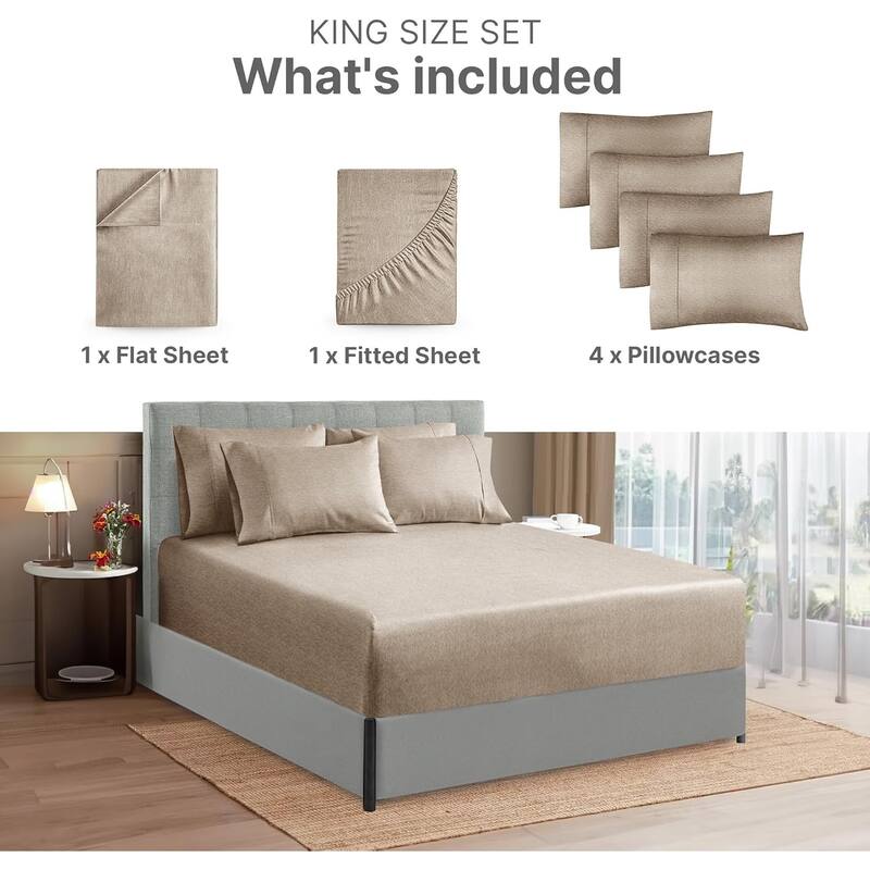 CGK Linens 6 Piece Extra Deep Pocket Microfiber Hotel Luxury Bed Sheets Set