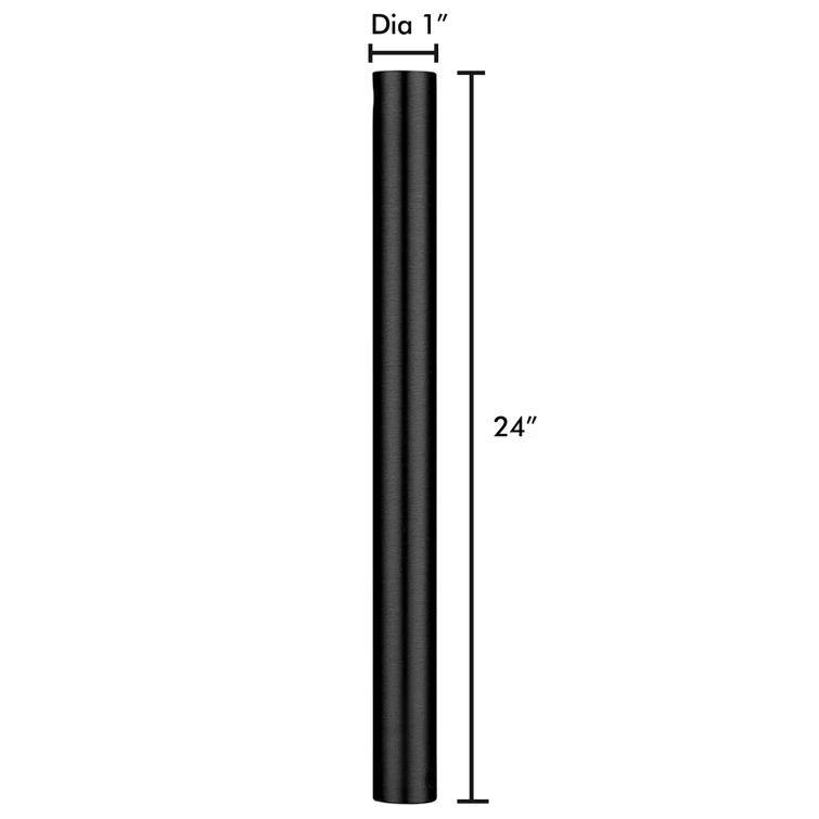 Ceiling Fan Downrods 1" D - Black - 24"
