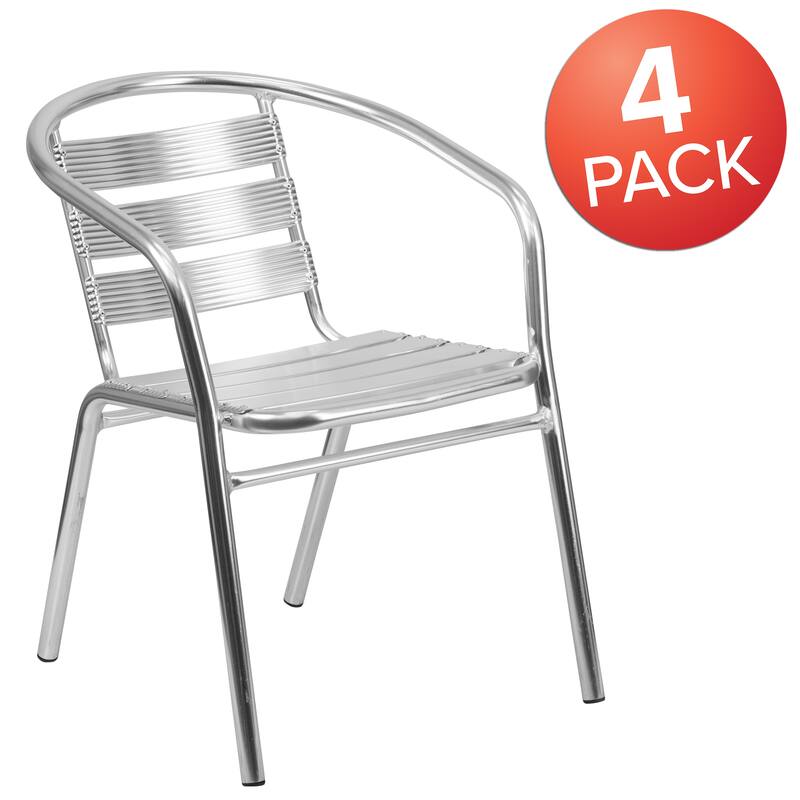 Aluminum Indoor/ Outdoor Stackable Arm Chair (Set of 4)