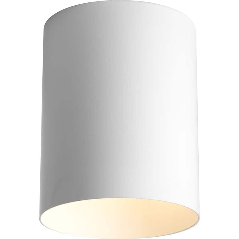 Cylinder 5" White Modern Outdoor Ceiling Light - 8.460" x 6.500" x 6.500"