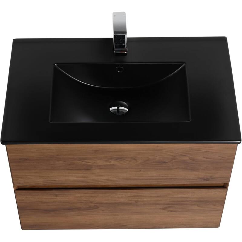 Blossom 30 Inch All Wood Wall Mounted Floating Bathroom Vanity with Sink