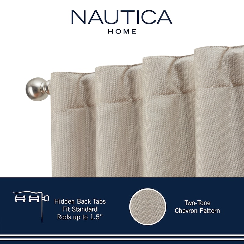 Nautica Virginia Ultimate Blackout Back Tab Window Curtain Panel Pair