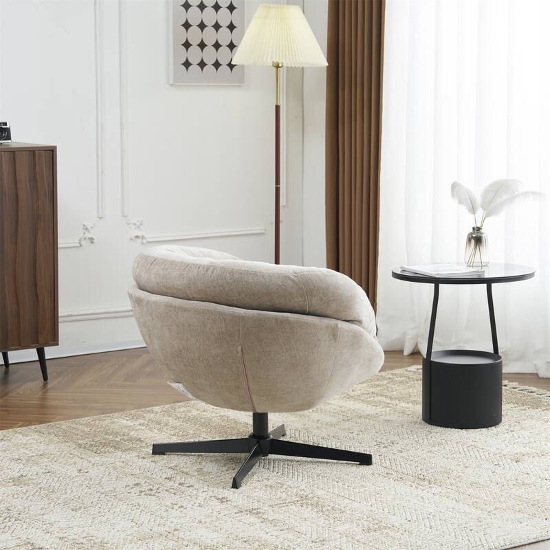 Ergonomic Chenille Office Chair Swivel Chair, Rotating Chair Club Chair Accent Chair with Removable Cushion