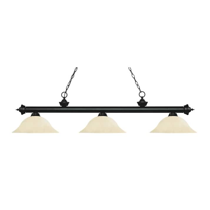 Z-Lite Riviera 3 Light 59" Wide Billiard Multi Light Pendant with - Matte Black