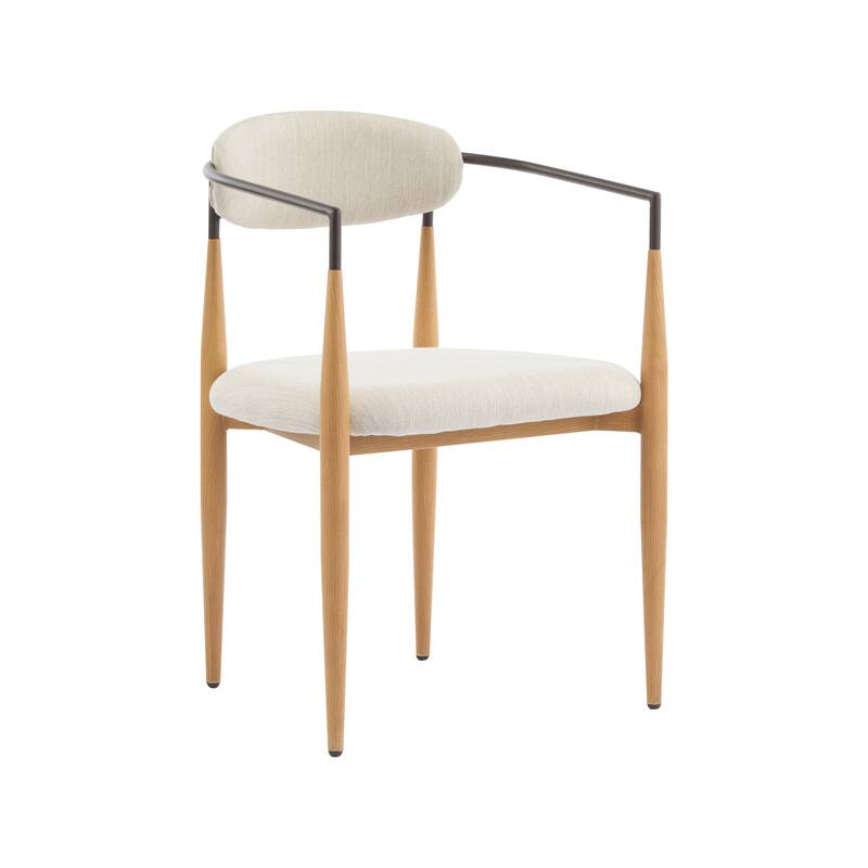 Modern Industrial Elmore Upholstered Dining Chairs (Set of 2) with Iron Frame by Christopher Knight Home