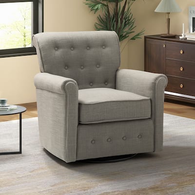 Hermaphroditus Comfy Swivel Armchair with Metal Base by HULALA HOME