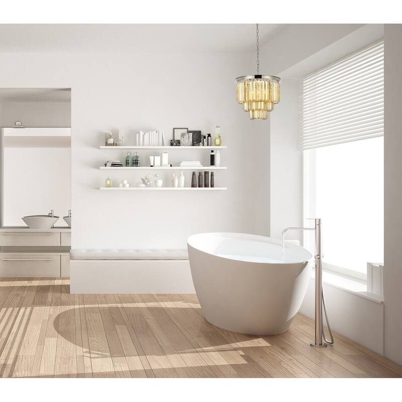 Royce Edge 9-Light Polished Nickel Chandelier