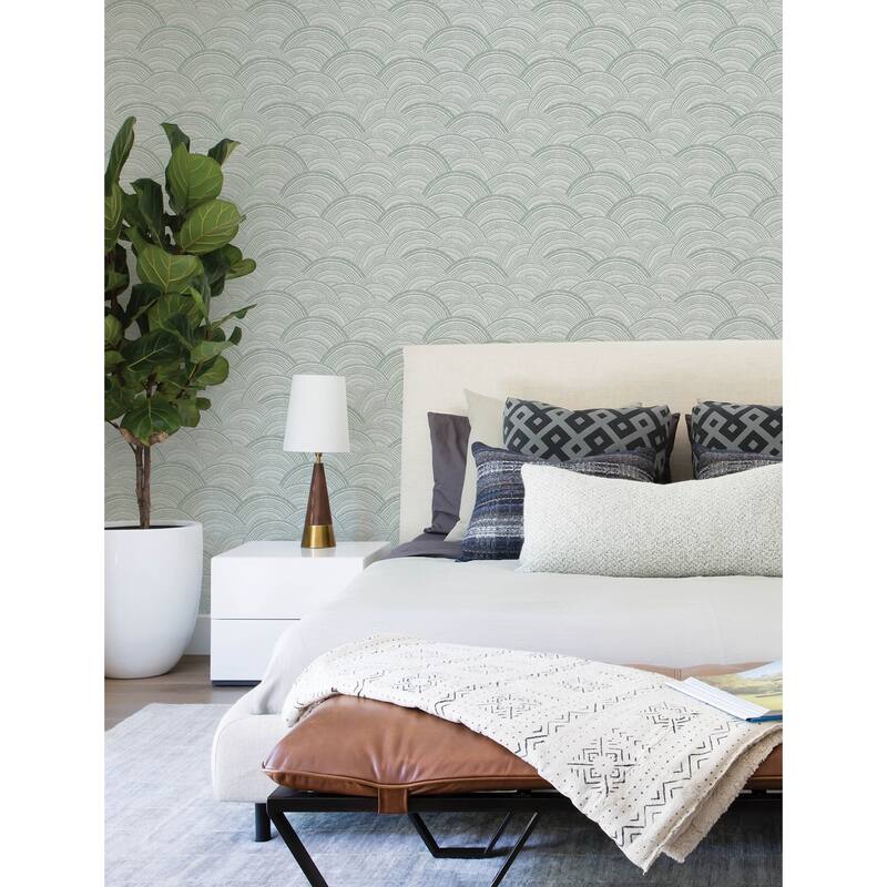 A-Street Prints Encircle Sea Green Geometric Wallpaper