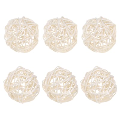 6-Pack Wicker Rattan Balls for Christmas/Weddings/DIY